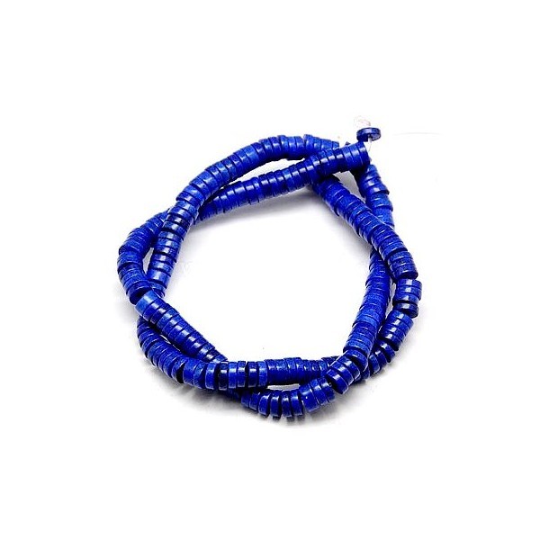 HG11042 Lot 1 fil d'environ 170 Perles Rondelles Howlite 4 par 2 mm Bleu Nuit coloris 05 - Photo n°1