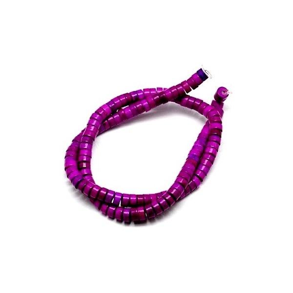HG11042 Lot 1 fil d'environ 170 Perles Rondelles Howlite 4 par 2 mm Violet Orchidée coloris 02 - Photo n°1