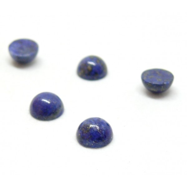 HR416633 PAX de 5 cabochons, demi perle 6mm, Lapis lazuli, Coloris 33 - Photo n°1