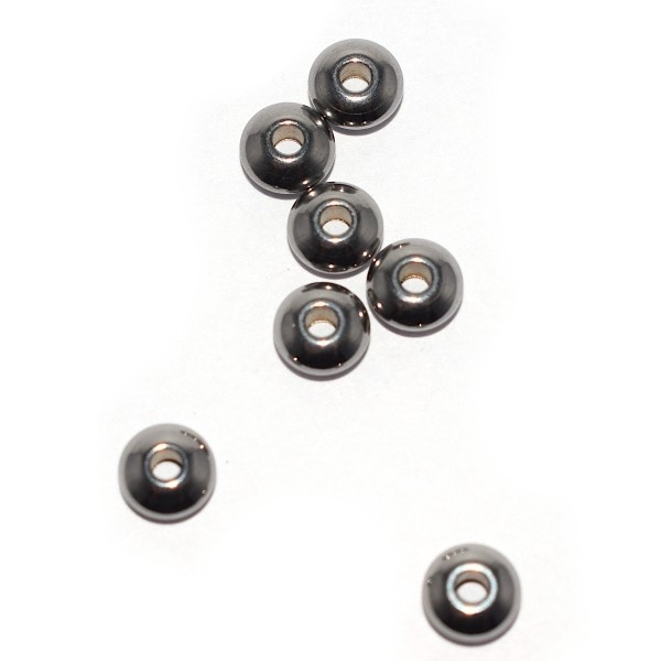 Perle lentille 5x2,5 mm argenté acier inoxydable - Photo n°1