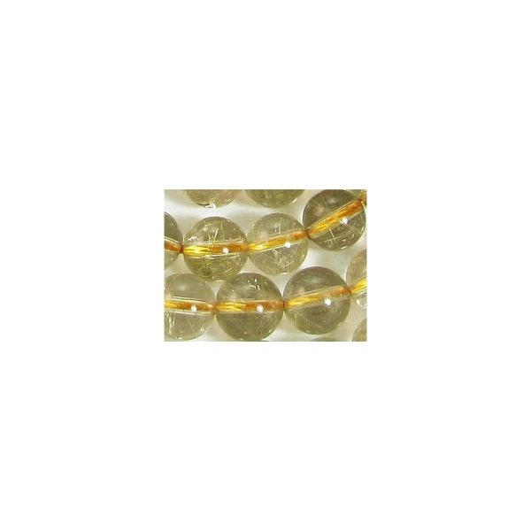 Fil de 66 perles rondes 7mm 7 mm en quartz rutile rutilé cheveux d'ange - Photo n°2