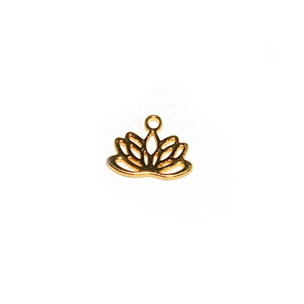 Breloque lotus 7,5x10 mm doré acier inoxydable - Photo n°1