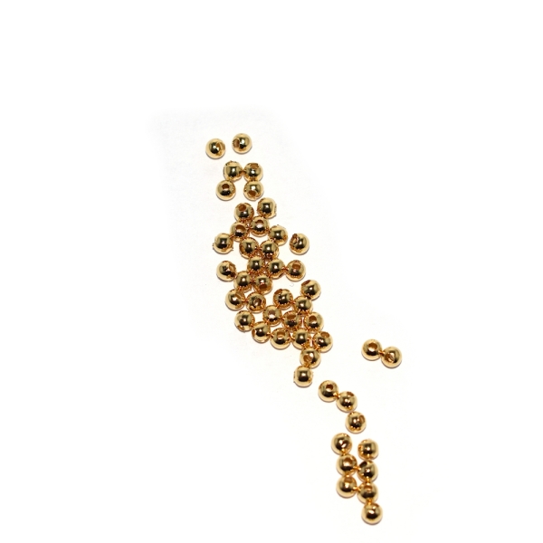 Perle métal 3x3 mm doré acier inoxydable - Photo n°1
