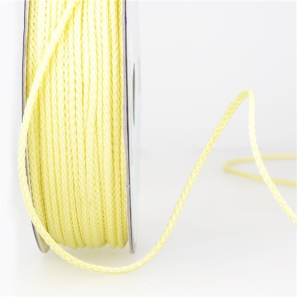 Bobine 30m cordelière polyester 4mm jaune paille - Photo n°1