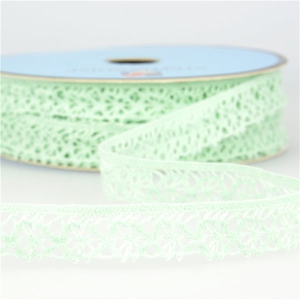 Bobine 25m dentelle polyester vert 20mm - Photo n°1