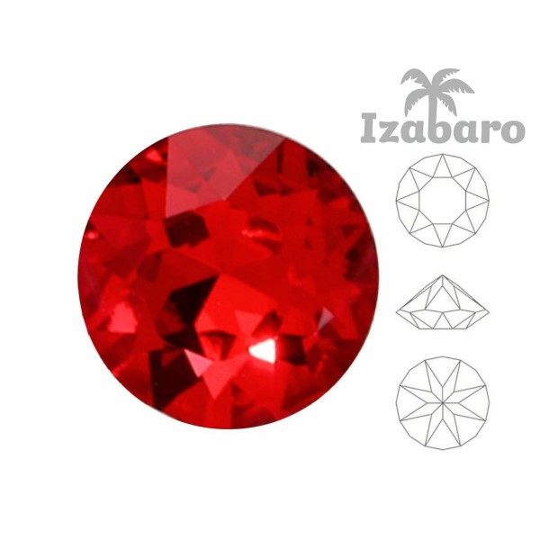 20 pièces Izabaro Cristal Clair Siam Rouge 227 Cristaux De Verre Chaton Ronds 1088 Ss 39 Strass à Fa - Photo n°2