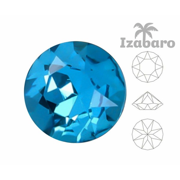 20 pièces Izabaro Cristal Capri Bleu 243 Cristaux De Verre Chaton Ronds 1088 Ss 39 Strass à Facettes - Photo n°2