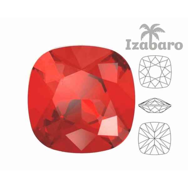 4 pièces Izabaro Cristal Lumière Siam Rouge 227 Coussin Carré Fantaisie Pierre Cristaux De Verre 447 - Photo n°2