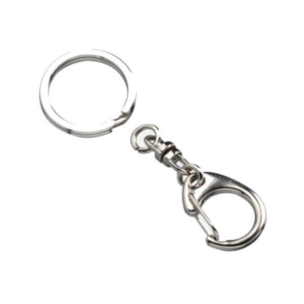 Lot de 5 Porte-clés anti-vrilles, avec anneau, 20 mm x 70 mm, couleur argent - Photo n°1