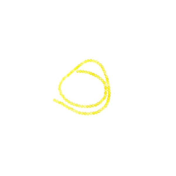 Fil de 95 perles rondes 4mm 4 mm en agate jaune transparente - Photo n°2
