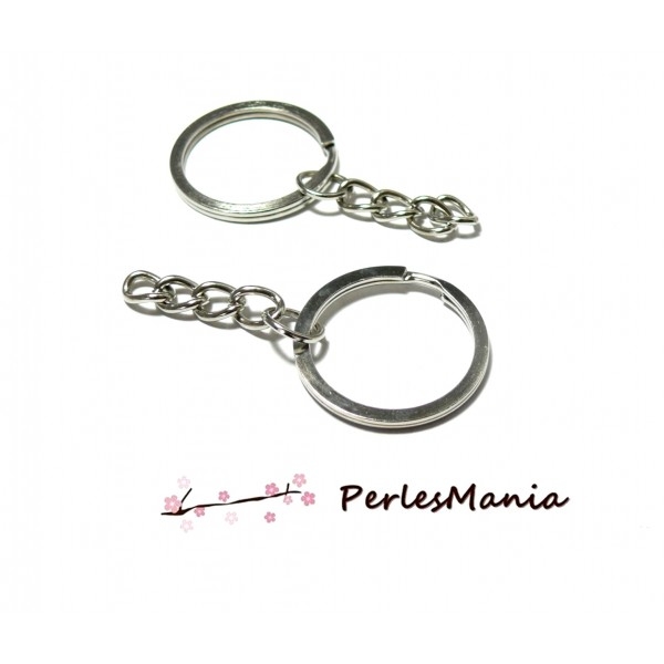 PS1146774 PAX 20 Porte-Clefs, Porte-Clefs 5.1cm metal couleur Argent Platine avec Chainette - Photo n°1