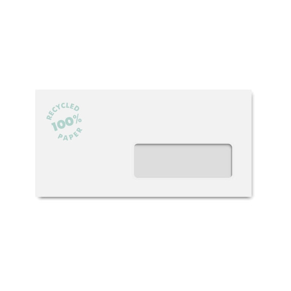 Enveloppes DL à fenêtre - 110 x 220 mm - Recyclé - Blanc - Photo n°1