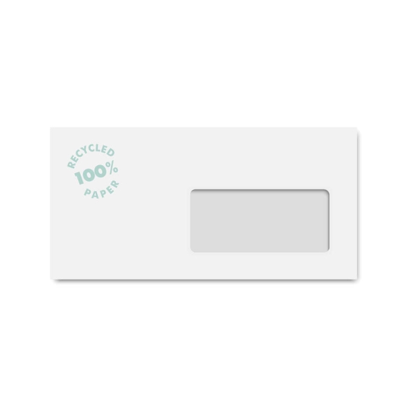 Enveloppes DL à fenêtre - 110 x 220 mm - Recyclé - Blanc - Photo n°1