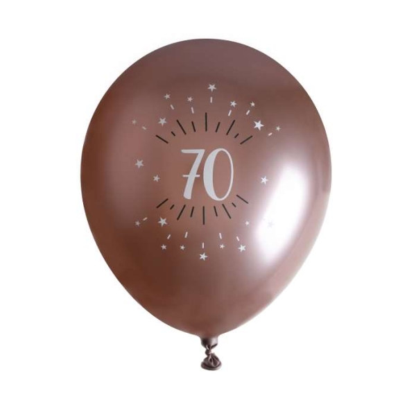 Ballon Anniversaire 70 ans rose gold métallisé x 8 - Photo n°1