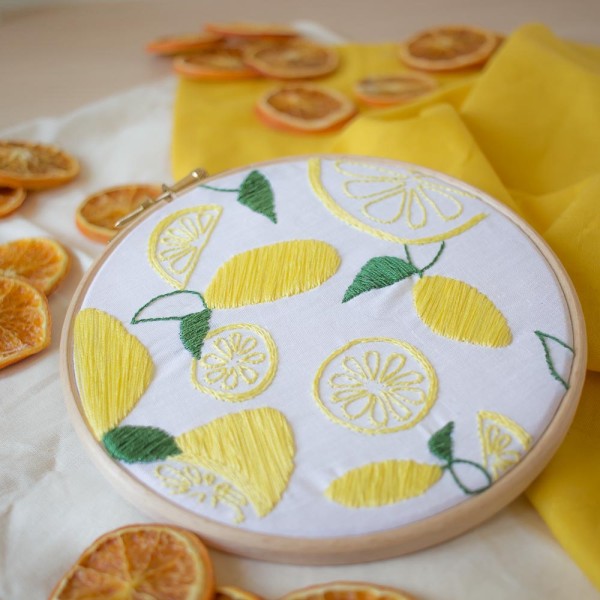 Kit DIY Broderie - La farandole citron - Photo n°2