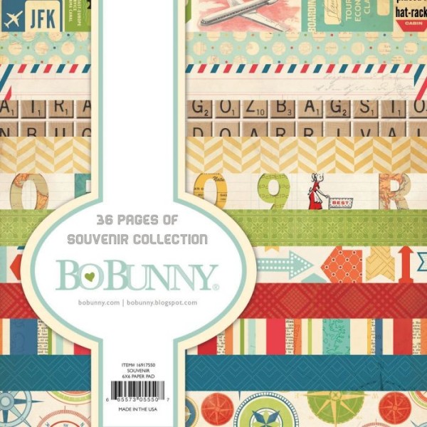 Bloc de 36 feuilles collection Souvenirs Bo Bunny - Photo n°1