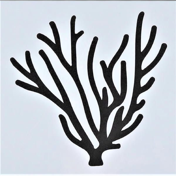 POCHOIR PLASTIQUE 13*13cm : arbre branche corail (02) - Photo n°1