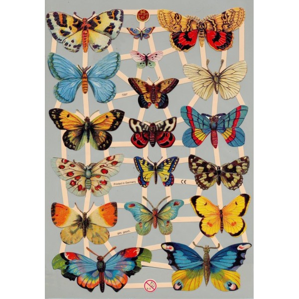 Planche de Chromo Découpis Die cut Papillons ECLAT 7297e Carterie Collage Ernst Freihoff - Photo n°1