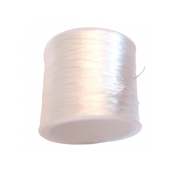 Rouleau bobine de 60 m de fil de fibres élastique cristal transparent 1mm - Photo n°1