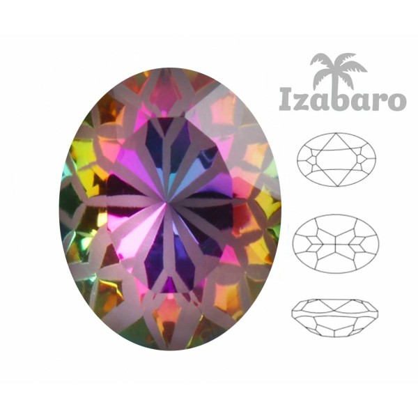 3pcs Izabaro Crystal Mandala Volcano Vitrail Medium 001mvvm Oval Fancy Stone Cristaux de verre 4120 - Photo n°2