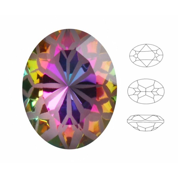 3pcs Izabaro Crystal Mandala Volcano Vitrail Medium 001mvvm Oval Fancy Stone Cristaux de verre 4120 - Photo n°1