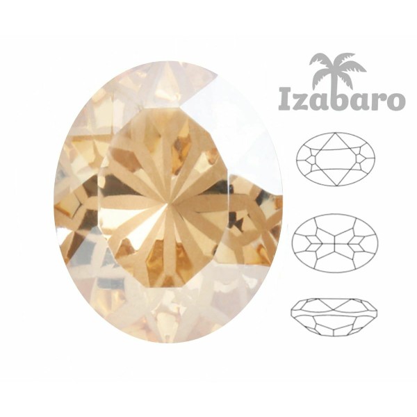 3pcs Izabaro Crystal Mandala Ombre d'or 001mgsha Oval Fancy Stone Cristaux de verre 4120 Izabaro Cha - Photo n°2