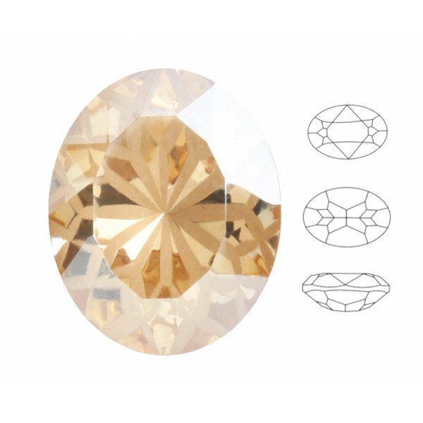 3pcs Izabaro Crystal Mandala Ombre d'or 001mgsha Oval Fancy Stone Cristaux de verre 4120 Izabaro Cha - Photo n°1