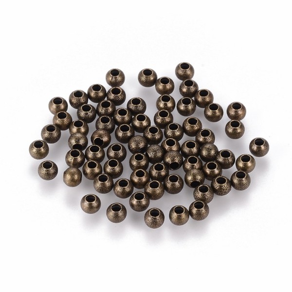 50 Perles Stardust 4mm Metal Couleur Bronze, Creation Bijoux, bracelet, collier - Photo n°1