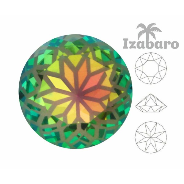 4pcs Izabaro Crystal Mandala Vitrail Moyen 001mvm Round Chaton Glass Crystal 1088 Izabaro Stone Chat - Photo n°2