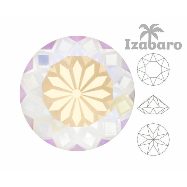 4pcs Izabaro Crystal Mandala Lumière de lune 001mmol Round Chaton Glass Crystals 1088 Izabaro Stone - Photo n°2