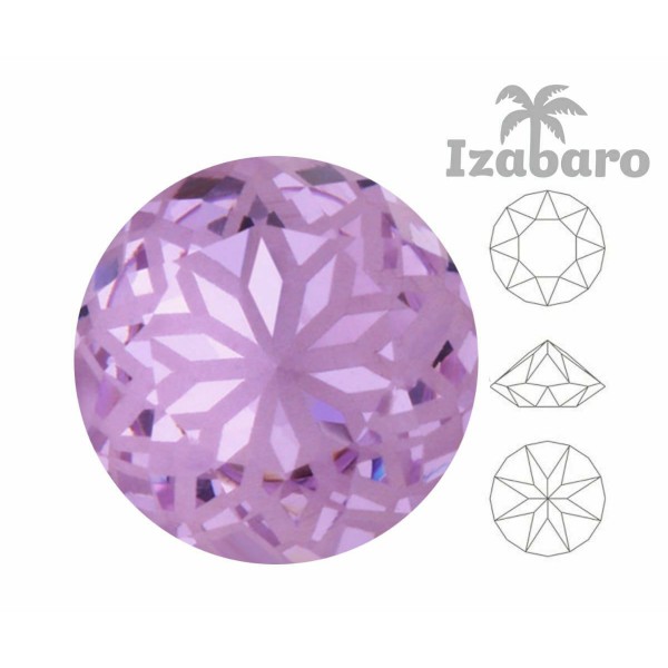4pcs Izabaro Crystal Mandala Violet 371m Round Chaton Glass Crystals 1088 Izabaro Stone Chatons Faço - Photo n°2
