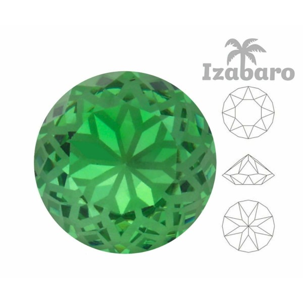 4pcs Izabaro Crystal Mandala Erinite vert 360m Round Chaton Glass Crystal 1088 Izabaro Stone Chatons - Photo n°2