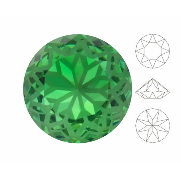 4pcs Izabaro Crystal Mandala Erinite vert 360m Round Chaton Glass Crystal 1088 Izabaro Stone Chatons - Photo n°1