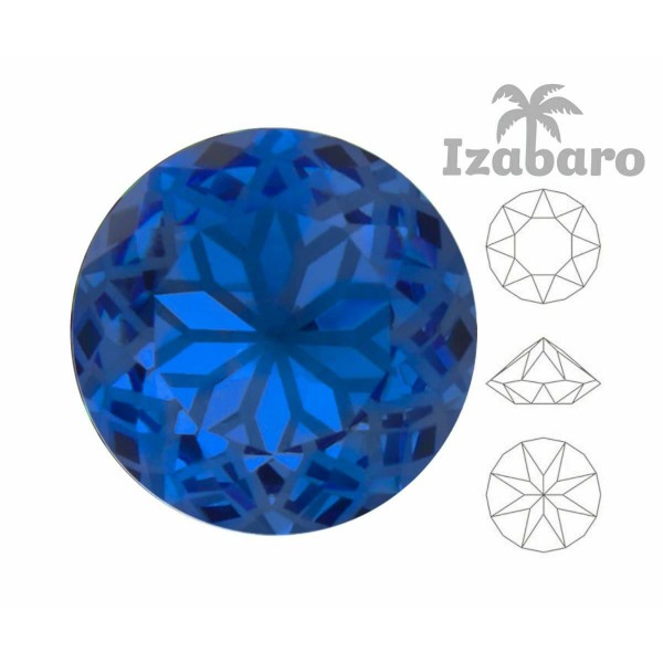 4pcs Izabaro Crystal Mandala Sapphire Bleu 206m Round Chaton Glass Crystal 1088 Izabaro Stone Chaton - Photo n°2