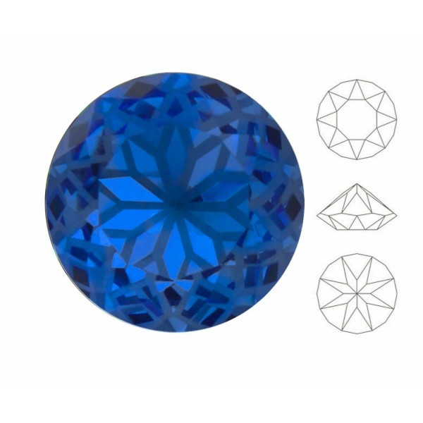 4pcs Izabaro Crystal Mandala Sapphire Bleu 206m Round Chaton Glass Crystal 1088 Izabaro Stone Chaton - Photo n°1