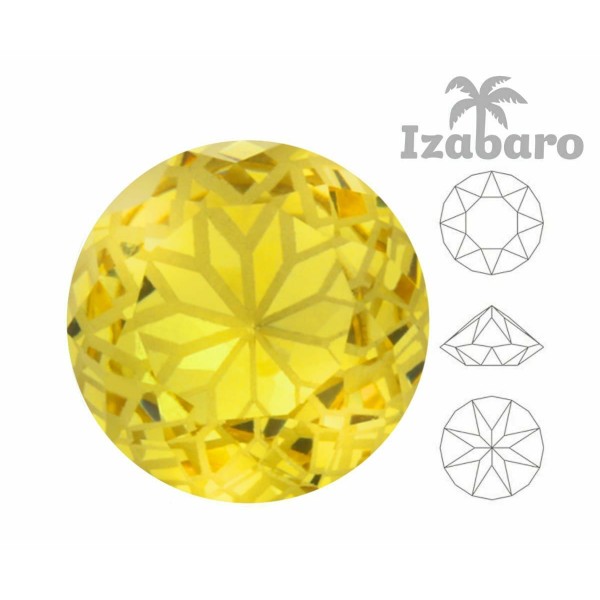 4pcs Izabaro Crystal Mandala Light Topaz Jaune 226m Round Rivoli Glass Crystals 1088 Izabaro Stone C - Photo n°2