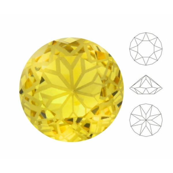 4pcs Izabaro Crystal Mandala Light Topaz Jaune 226m Round Rivoli Glass Crystals 1088 Izabaro Stone C - Photo n°1