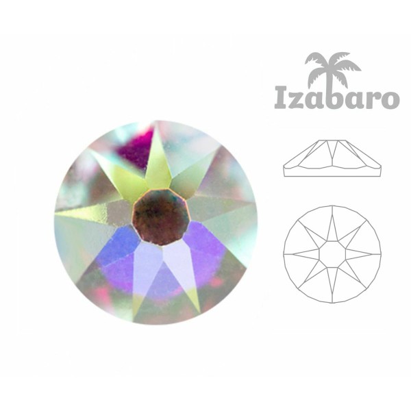 144pcs Izabaro Crystal Crystal Ab 001ab Round Chaton Rose Hotfix Ss10 Cristaux de verre de 2,8 mm 20 - Photo n°2