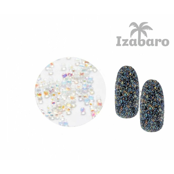1 boîte Izabaro Crystal Ab 001ab Cristaux de verre rond Caviar Pixie Ball Beads pour Nail Art Decor - Photo n°2