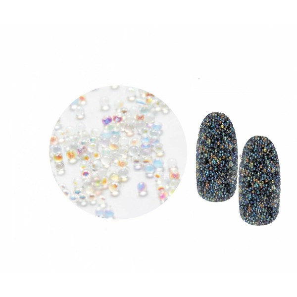 1 boîte Izabaro Crystal Ab 001ab Cristaux de verre rond Caviar Pixie Ball Beads pour Nail Art Decor - Photo n°1