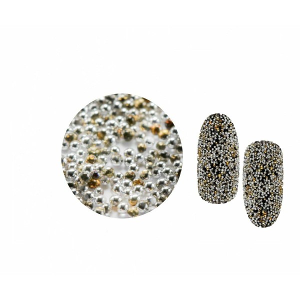 1 Boîte Izabaro Cristal Californie Or Argent 001calgs Cristaux De Verre Ronds Perles De Lutin Caviar - Photo n°1