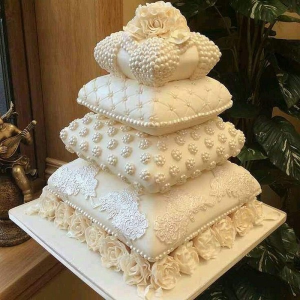Pièce montée Coussin en Polystyrène, Base 40 cm, 4 étages, Haut. 28 cm, Wedding Cake haute densité - Photo n°3
