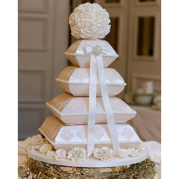 Pièce montée Coussin en Polystyrène, Base 40 cm, 4 étages, Haut. 28 cm, Wedding Cake haute densité - Photo n°4