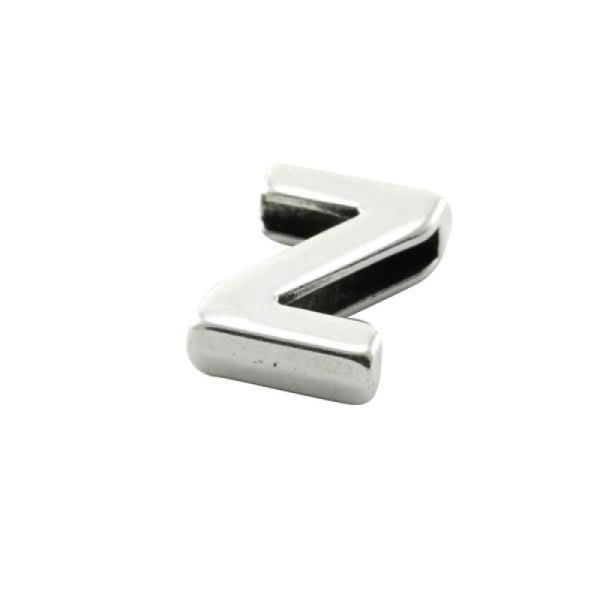 Passant Z métal 15x10x2.4mm lettre pour mot, prénom cuir lacet cordon alphabet - Photo n°1