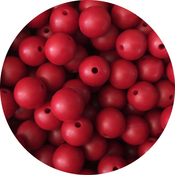 10 Perle 12mm Silicone Couleur Rouge Foncé, Creation Bijoux, Attache tetine - Photo n°1