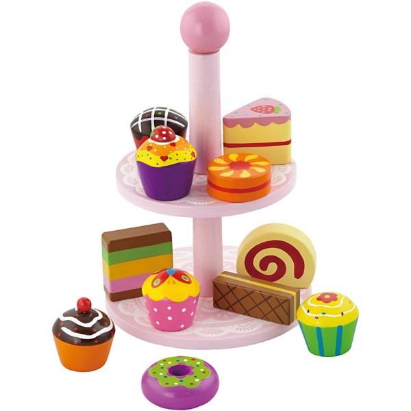 Cupcakes VIGA avec support à gâteaux - dim. 25.5 cm - 1 set/ 1 Pq. - Photo n°1