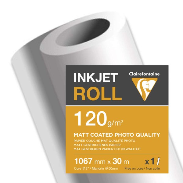 Papier traceur jet d'encre - 1.067 mm x 30 m - 120 g./m² - Photo n°1