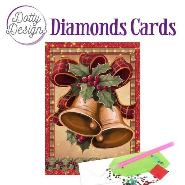 Dotty design Carte Broderie Diamant - Cloches de Noël - Photo n°1