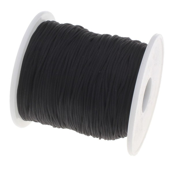 80m 86.4yrd Black Beading Thread Cord Nylon String Jewelry Braided Twisted Rope Knot Craft Needle 1m - Photo n°1