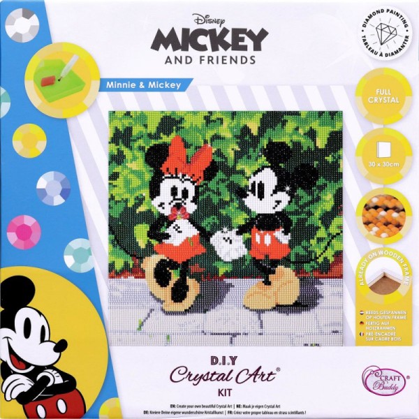 Broderie diamant Kit tableau 30x30cm Disney Minnie & Mickey - Photo n°1